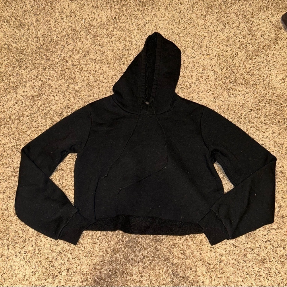 Brandy melville womens cutoff cropped hoodie sweatshirt